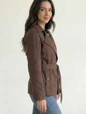 Alicent | Belted Double-Breasted Short Coat