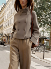 Clara | Blend High-Neck Short Coat