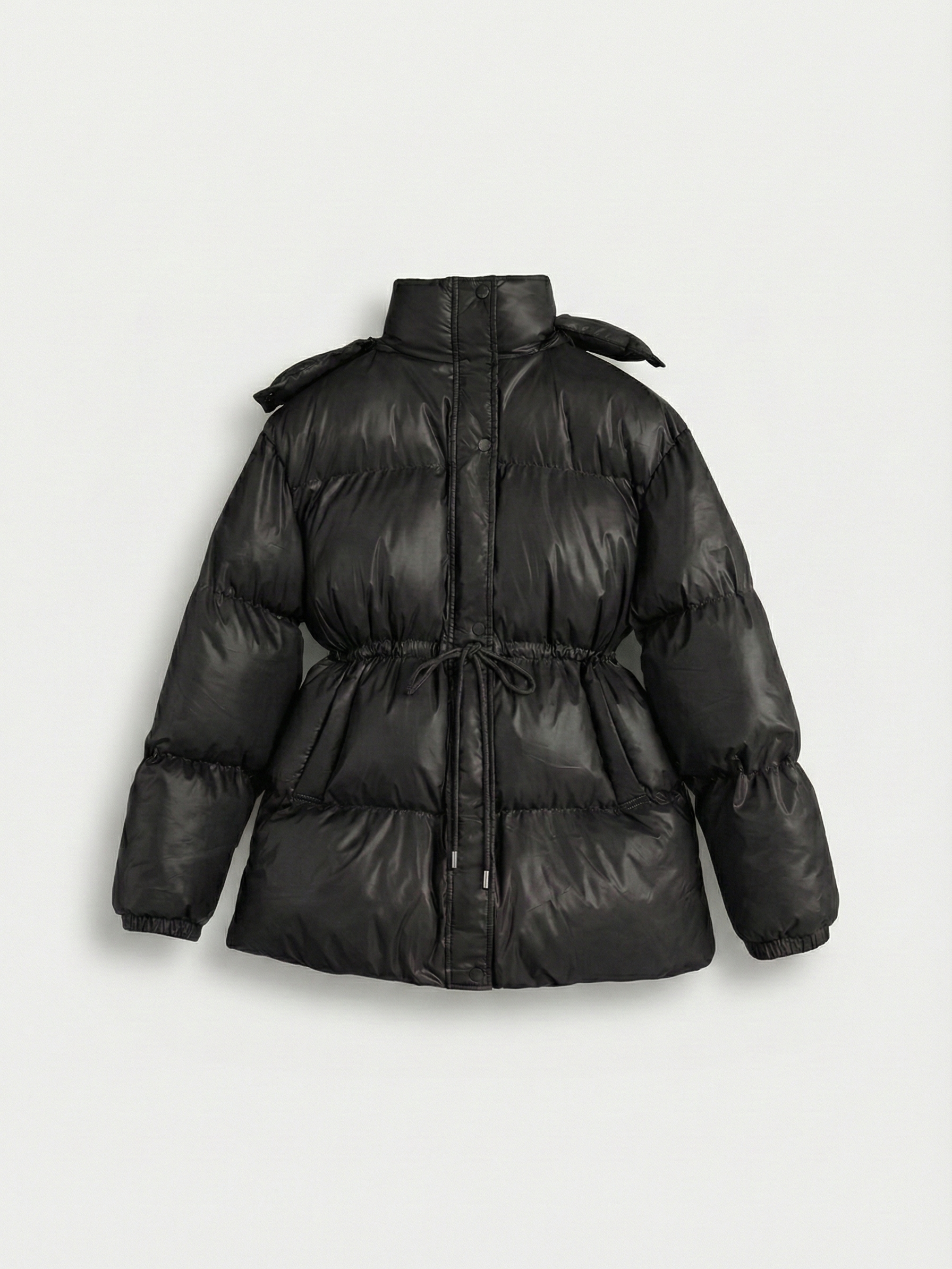 Maggie | Belted Puffer Jacket with High Neck