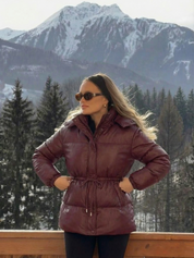 Maggie | Belted Puffer Jacket with High Neck