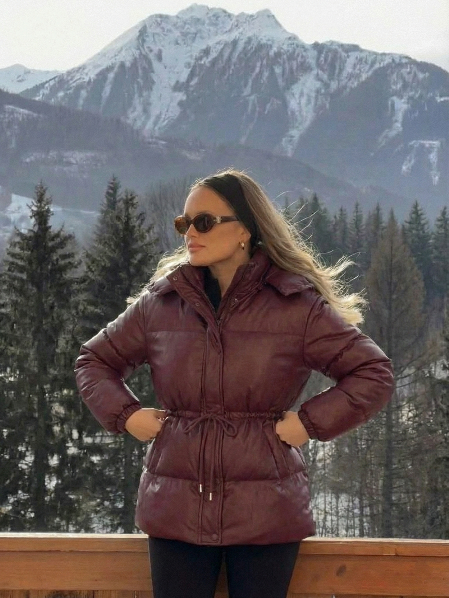 Maggie | Belted Puffer Jacket with High Neck