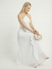 Catherine Ruffle Dress (Free Pearl Clutch)