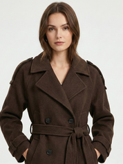 Camille | Brown Blend Cropped Trench Jacket