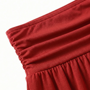 Amy | Stretchy Ruched V-Neck Wide-Leg Jumpsuit