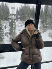 Maggie | Belted Puffer Jacket with High Neck