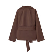Alicent | Belted Double-Breasted Short Coat