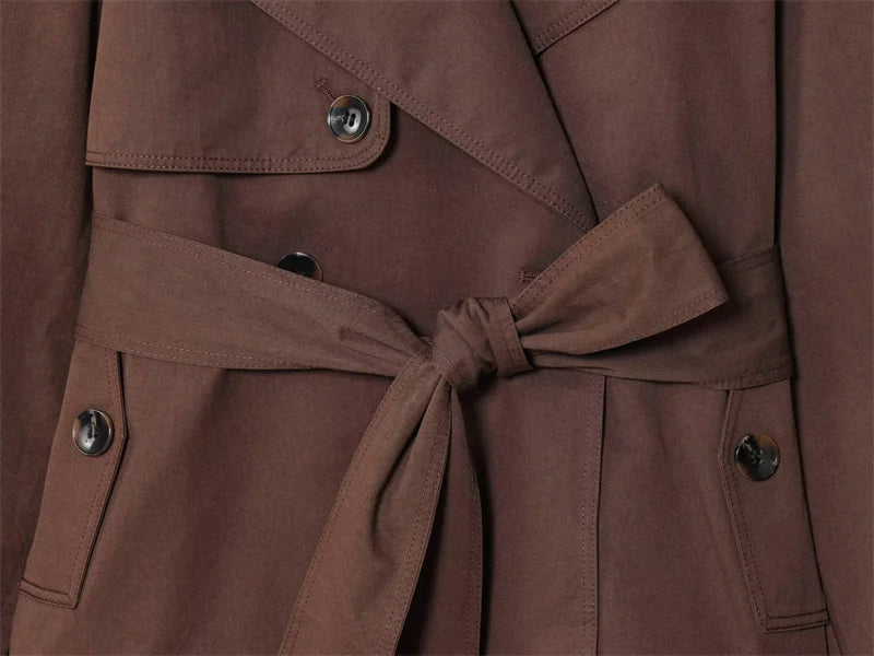 Alicent | Belted Double-Breasted Short Coat