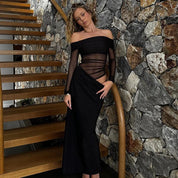 Demi | Long Sleeve Illusion Midi Dress