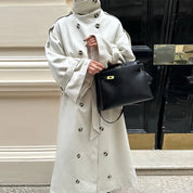 Zoe | High-Neck Belted Long Trench Coat