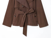 Alicent | Belted Double-Breasted Short Coat