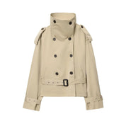 Emilia | High-Collar Belted Trench Jacket