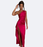 Aurora | Satin Slit Maxi Dress
