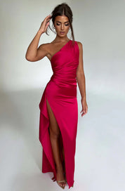 Aurora | Satin Slit Maxi Dress