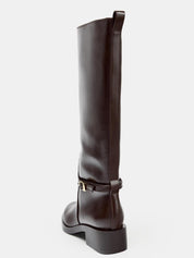 Bristol | Brown Classic Faux Leather Riding Boots