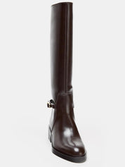 Bristol | Brown Classic Faux Leather Riding Boots
