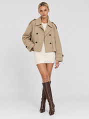 Colette | Cropped Double-Breasted Trench Jacket