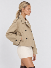 Colette | Cropped Double-Breasted Trench Jacket