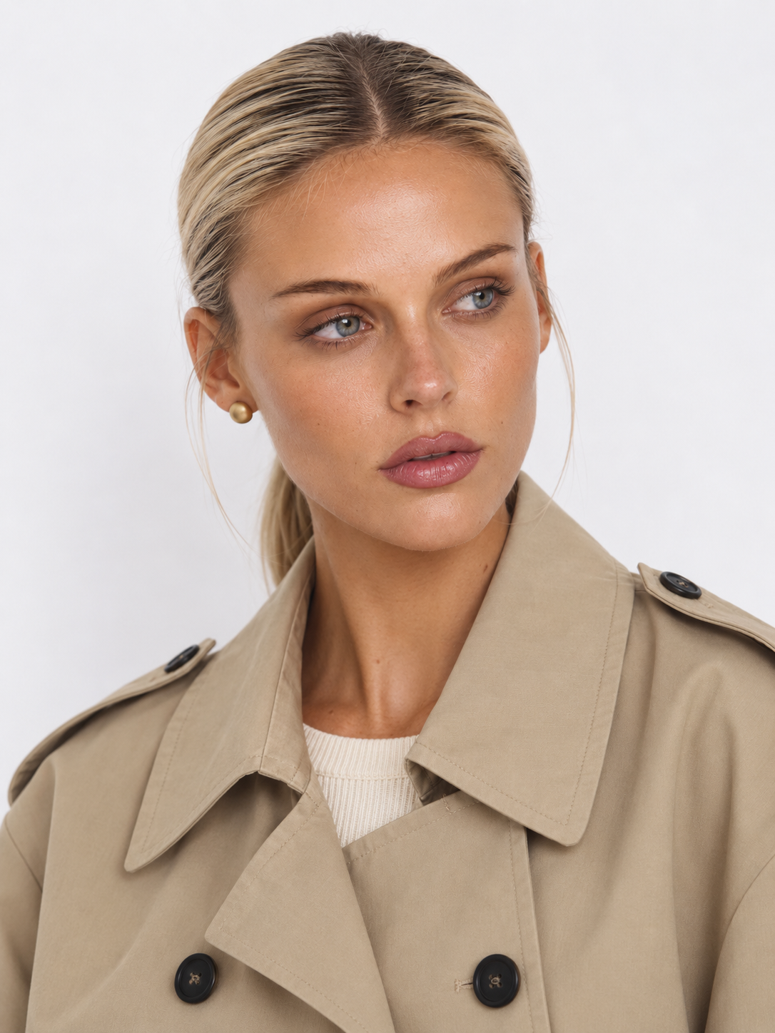 Colette | Cropped Double-Breasted Trench Jacket