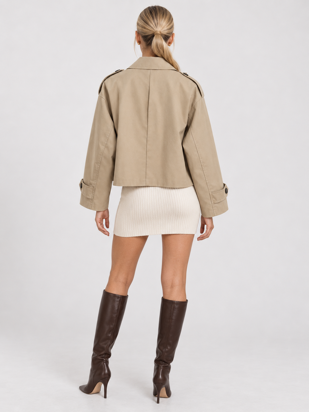 Colette | Cropped Double-Breasted Trench Jacket