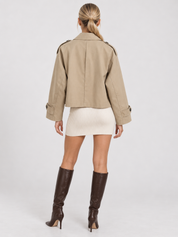 Colette | Cropped Double-Breasted Trench Jacket