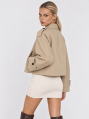 Colette | Cropped Double-Breasted Trench Jacket