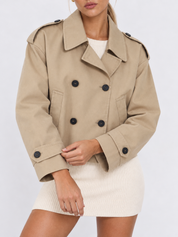 Colette | Cropped Double-Breasted Trench Jacket