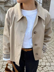Mia | Minimal Button-Up Trench Coat