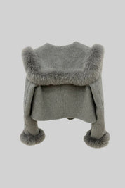 Hallie | Faux Fur Trim Double-Breasted Jacket
