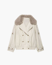 Cameron | Cropped Jacket with Faux Fur Collar