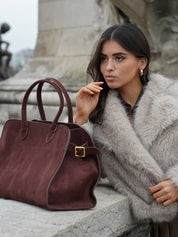 Henna | Suede Large Shopper Tote Bag