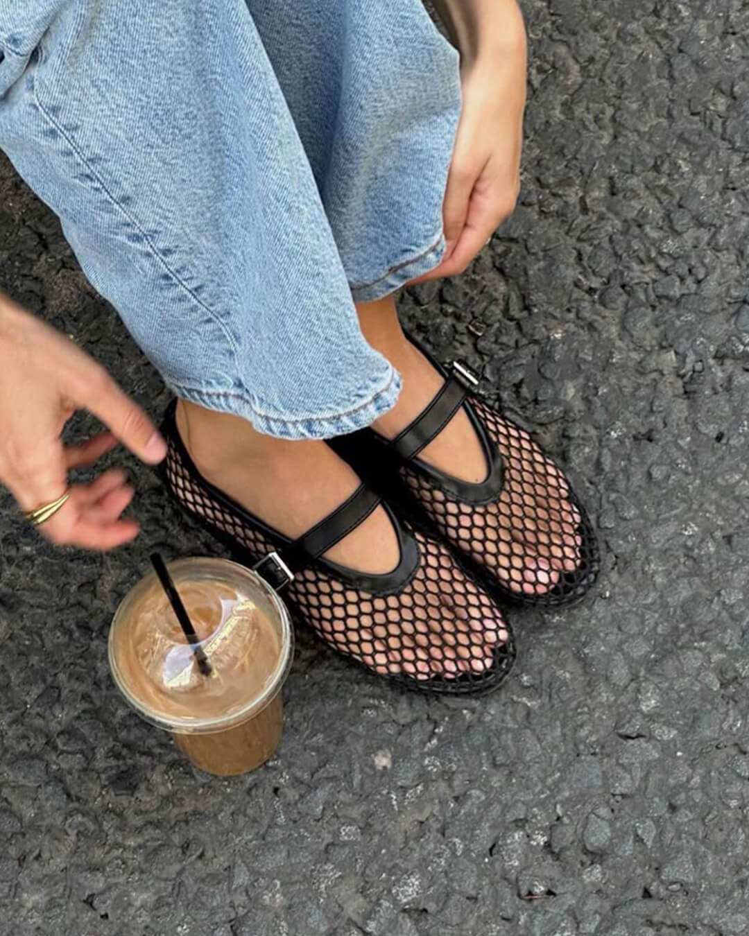 Margaux Ballerinas aus Netzstoff