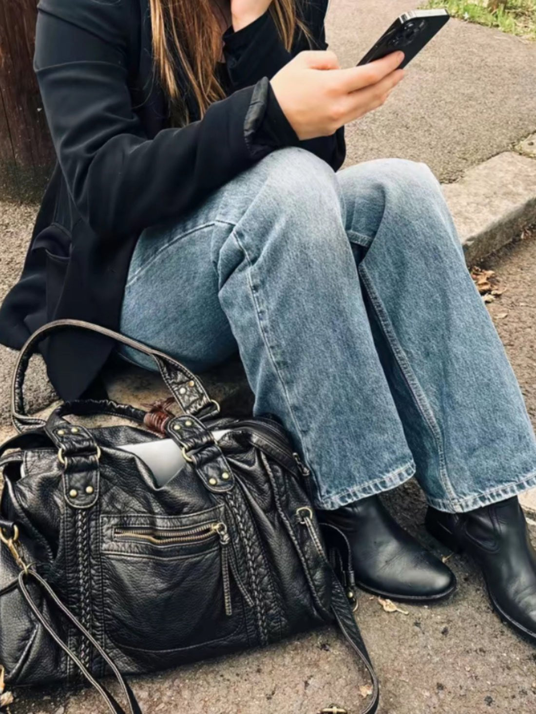 Arabell | Vintage Faux Leather Structured Tote Bag