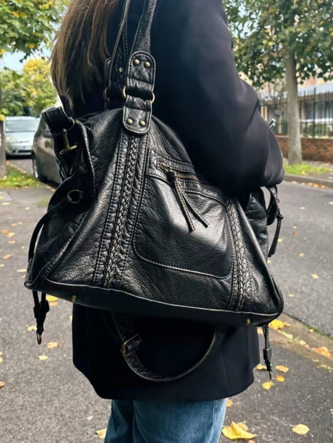 Arabell | Vintage Faux Leather Structured Tote Bag